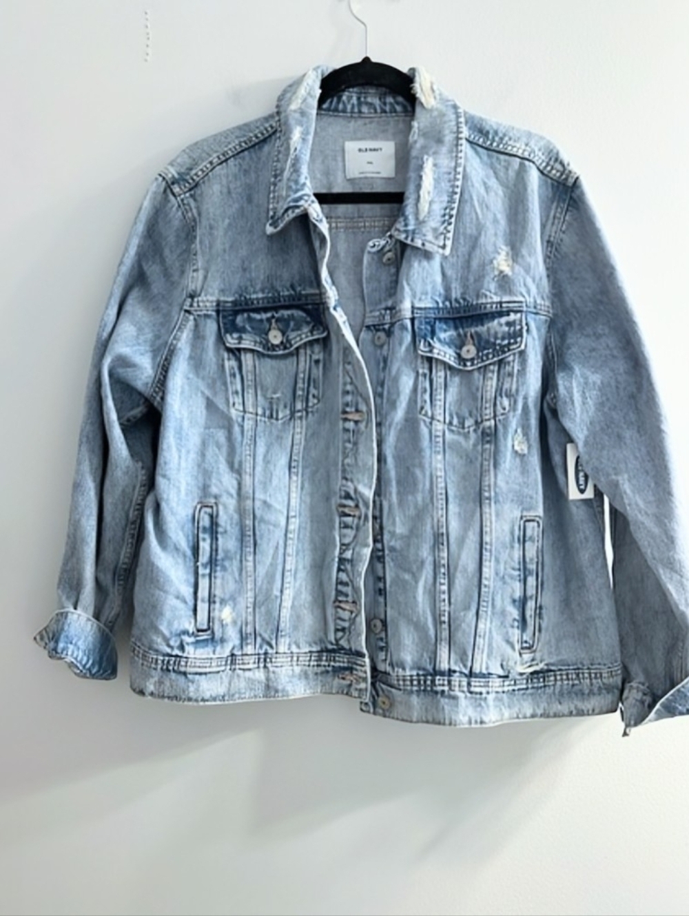 NWT Old Navy Light Blue 🩵 Lightly Distressed Denim Jacket XXL